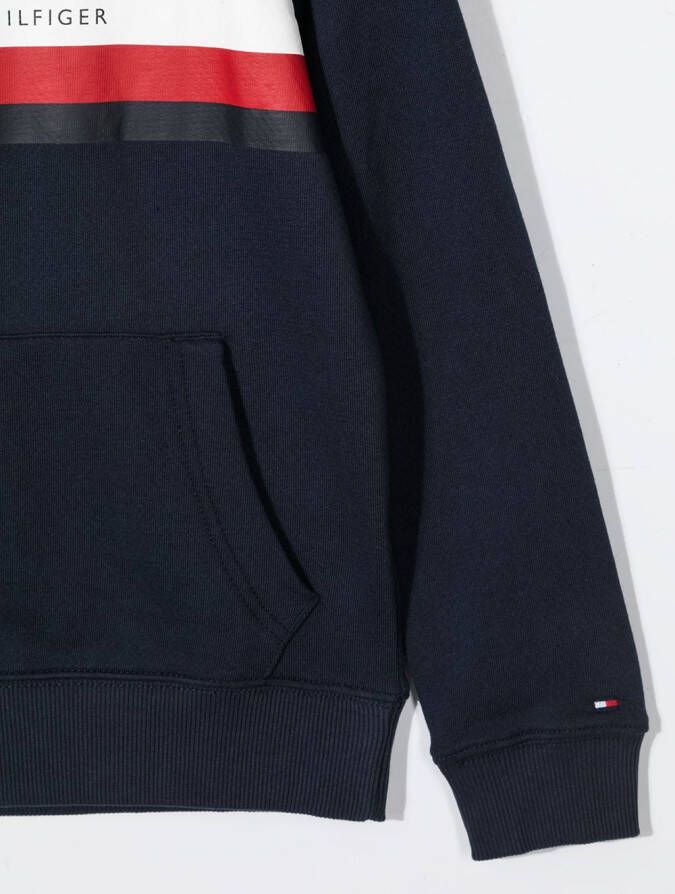 Tommy Hilfiger Junior Hoodie met logoprint Blauw