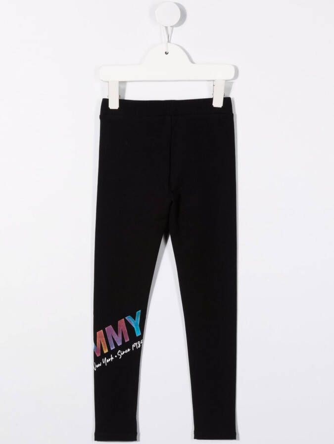 Tommy Hilfiger Junior Legging met logoprint Zwart