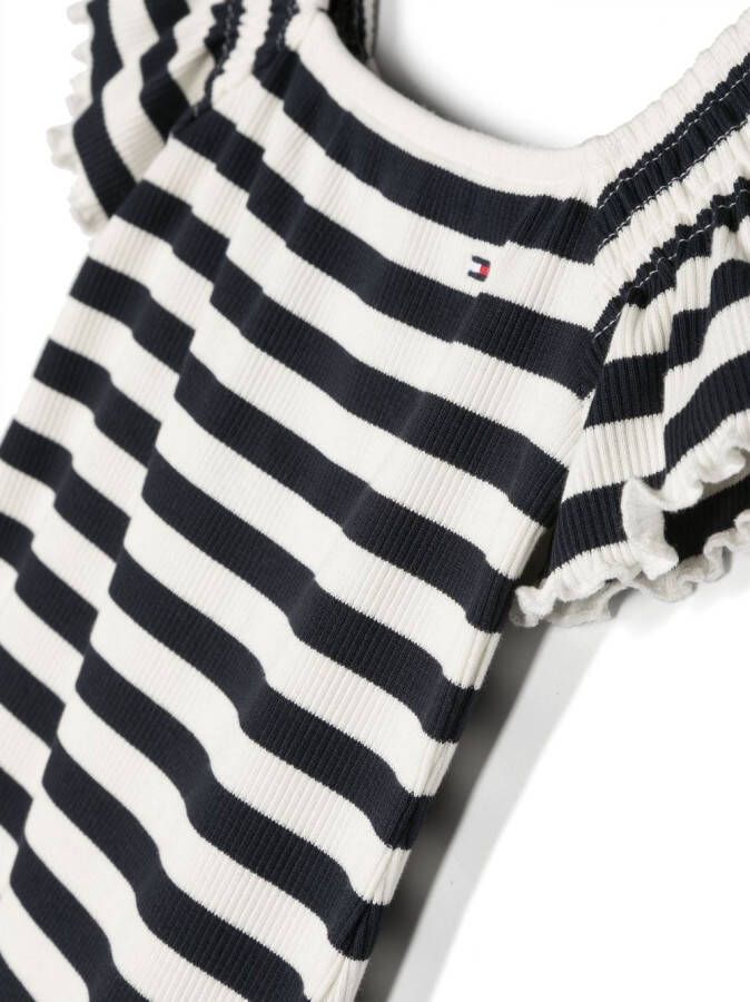 Tommy Hilfiger Junior Jurk met geborduurd logo Blauw