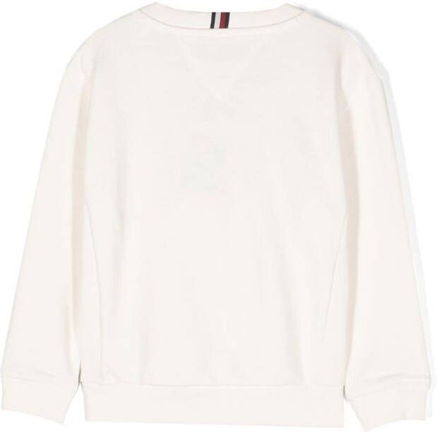 Tommy Hilfiger Junior Sweater met logopatch Wit