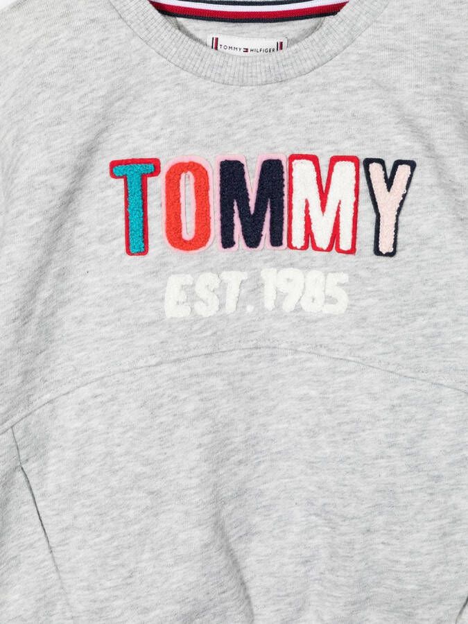 Tommy Hilfiger Junior Sweater met geborduurd logo Grijs