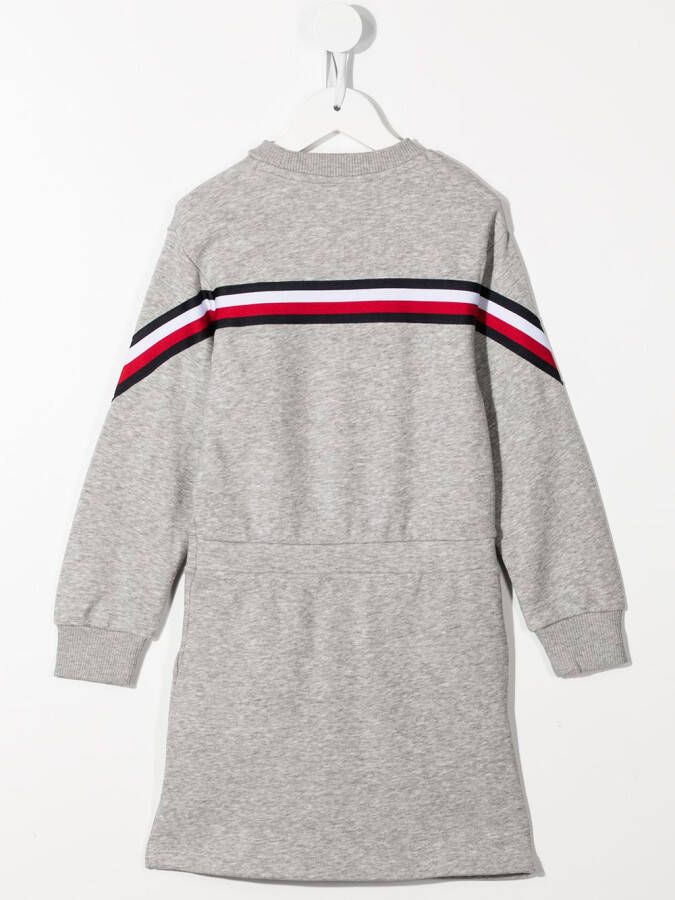 Tommy Hilfiger Junior Sweaterjurk met gestreepte afwerking Grijs