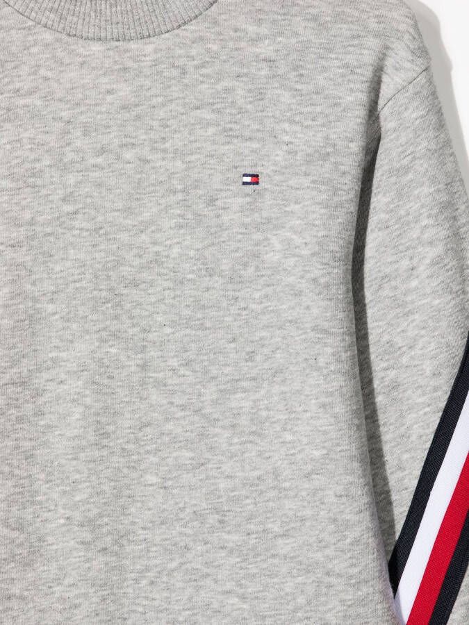 Tommy Hilfiger Junior Sweaterjurk met gestreepte afwerking Grijs