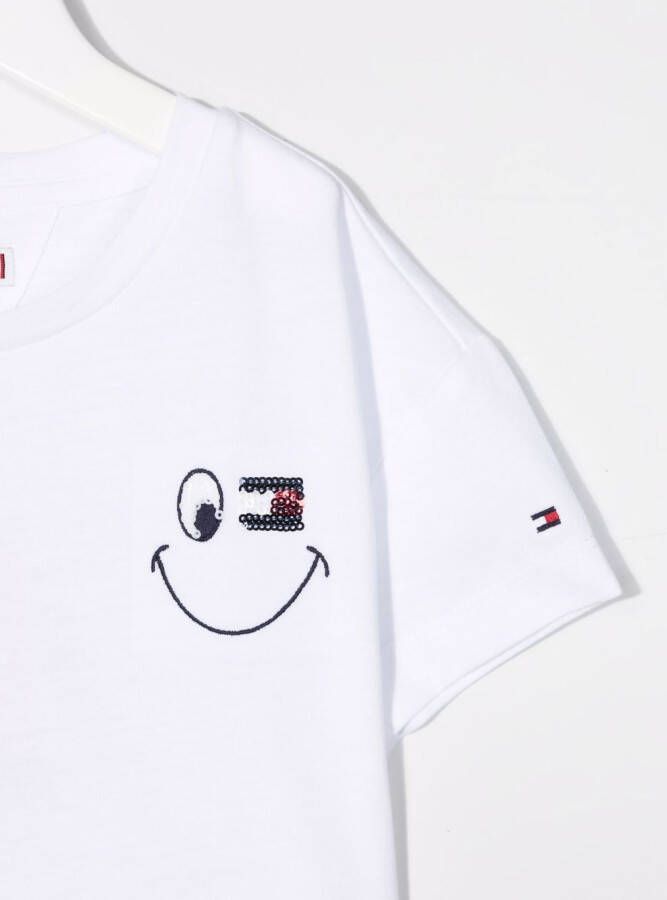 Tommy Hilfiger Junior T-shirt met geborduurd logo Wit