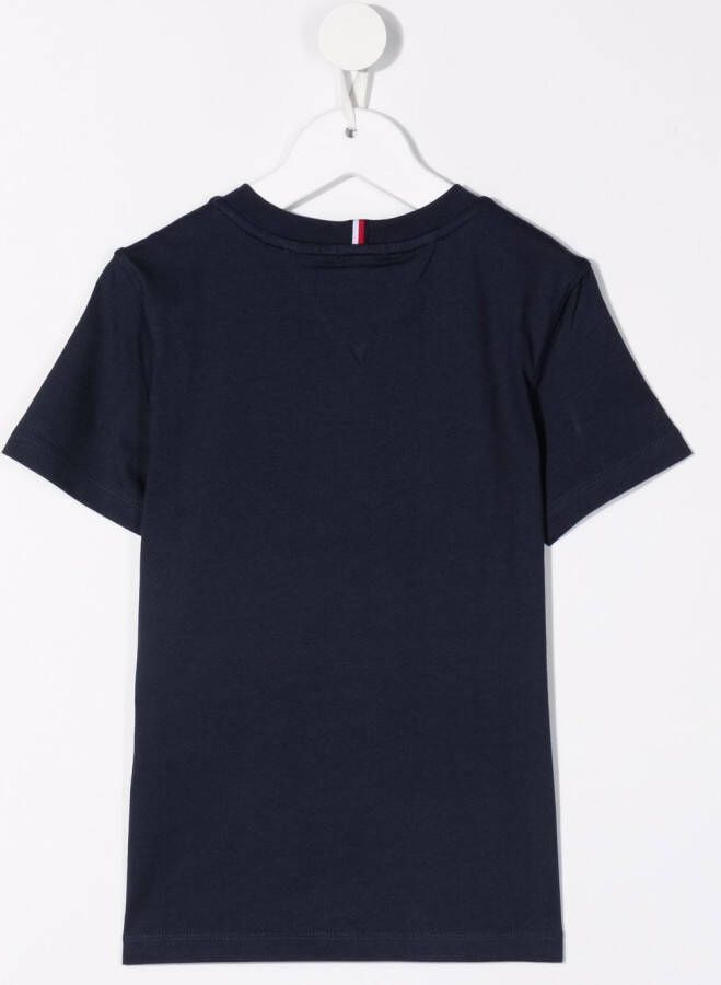 Tommy Hilfiger Junior T-shirt met logo-reliëf Blauw