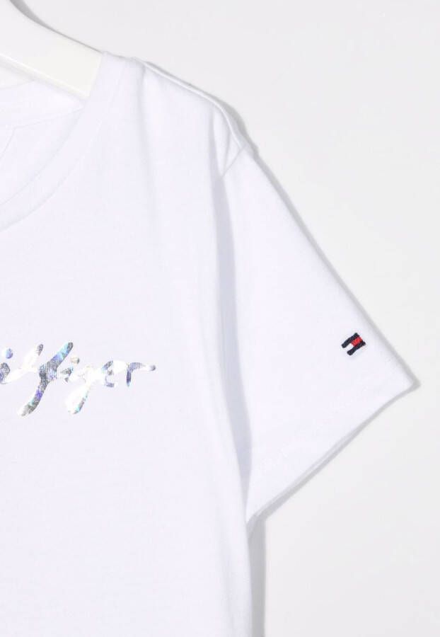 Tommy Hilfiger Junior T-shirt met logoprint Wit
