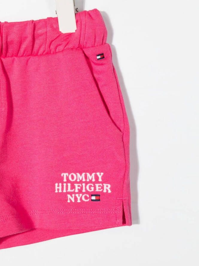 Tommy Hilfiger Junior Trainingsshorts met geborduurd logo Roze