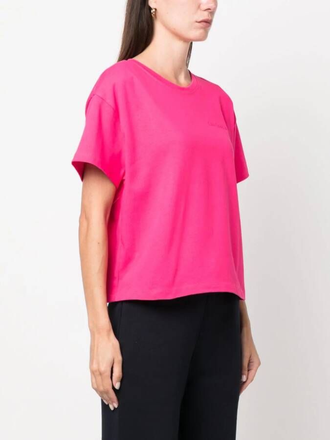 Tommy Hilfiger T-shirt met geborduurd logo Roze