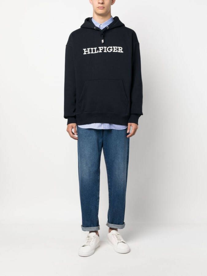 Tommy Hilfiger Hoodie met geborduurd logo Blauw