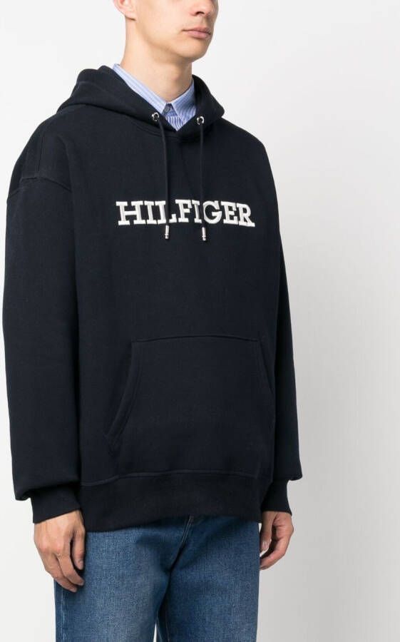 Tommy Hilfiger Hoodie met geborduurd logo Blauw