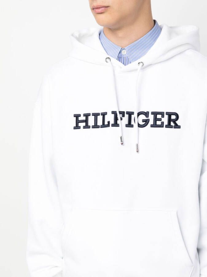 Tommy Hilfiger Hoodie met geborduurd logo Wit