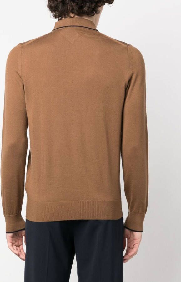 Tommy Hilfiger Sweater met geborduurd logo Bruin