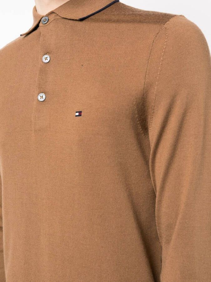 Tommy Hilfiger Sweater met geborduurd logo Bruin