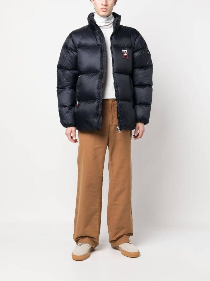 Tommy Hilfiger Gewatteerde bodywarmer met logopatch Blauw