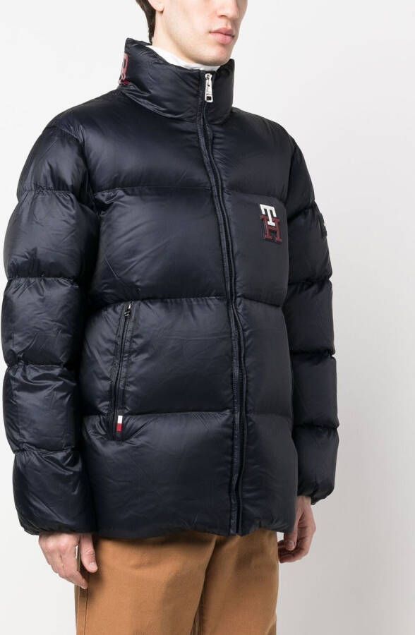Tommy Hilfiger Gewatteerde bodywarmer met logopatch Blauw