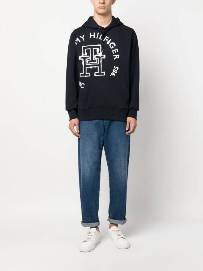 Tommy Hilfiger Hoodie met logoprint Blauw
