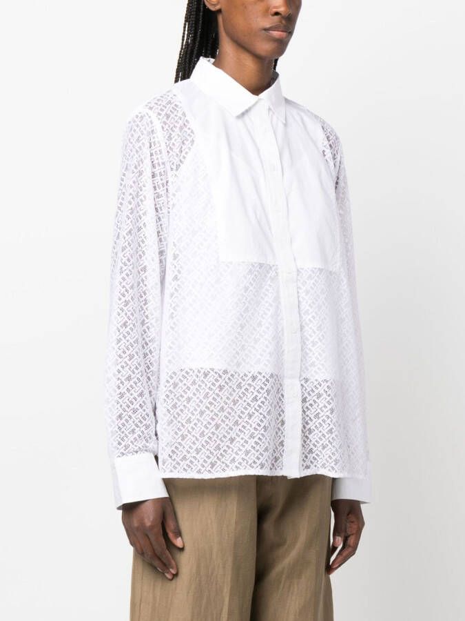 Tommy Hilfiger Semi-doorzichtige blouse Wit