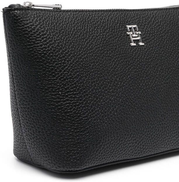 Tommy Hilfiger Make-up tas met monogramplakkaat Zwart