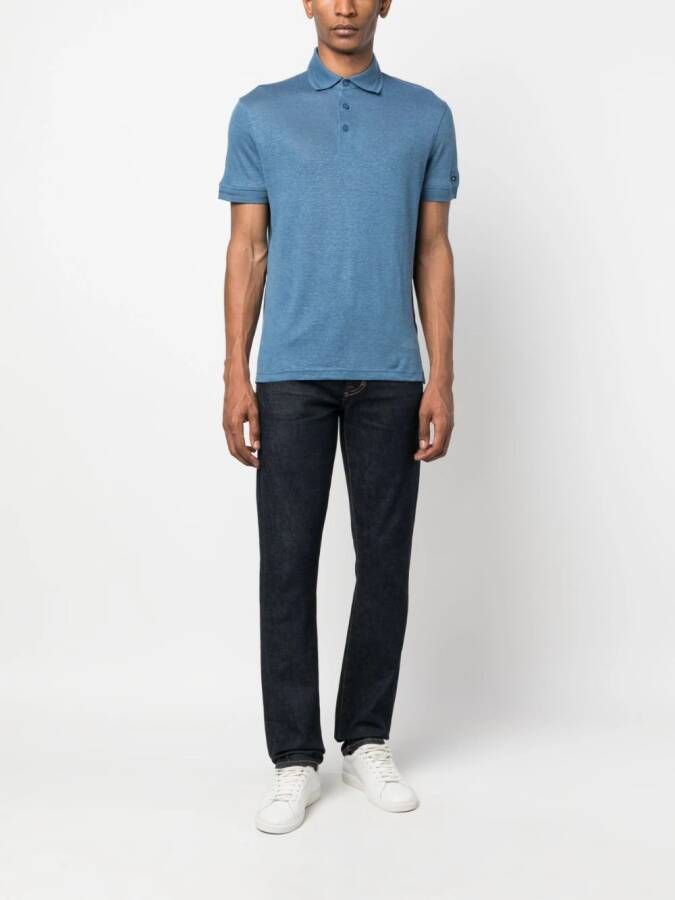 Tommy Hilfiger Poloshirt met logoplakkaat Blauw