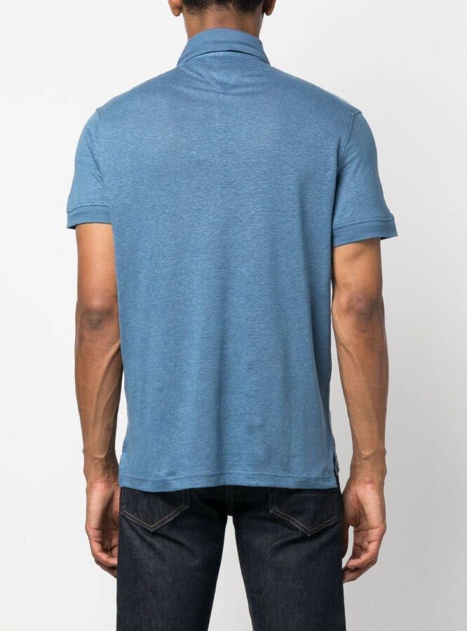 Tommy Hilfiger Poloshirt met logoplakkaat Blauw