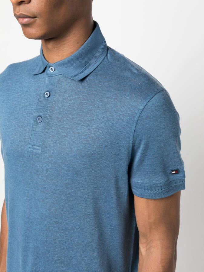 Tommy Hilfiger Poloshirt met logoplakkaat Blauw