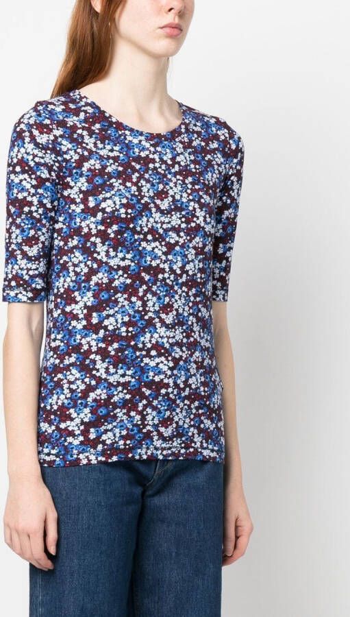 Tommy Hilfiger T-shirt met bloemenprint Blauw