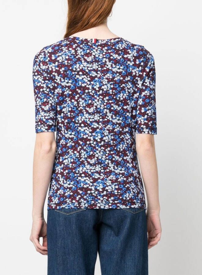 Tommy Hilfiger T-shirt met bloemenprint Blauw