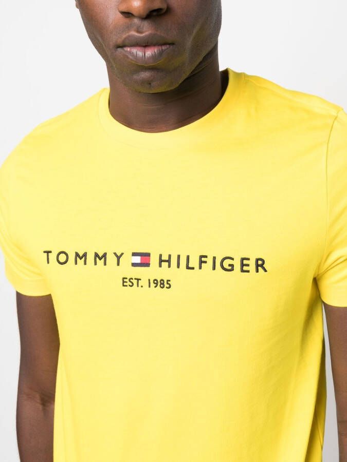Tommy Hilfiger T-shirt met logoprint Geel