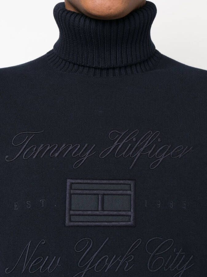 Tommy Hilfiger Trui met geborduurd logo Blauw
