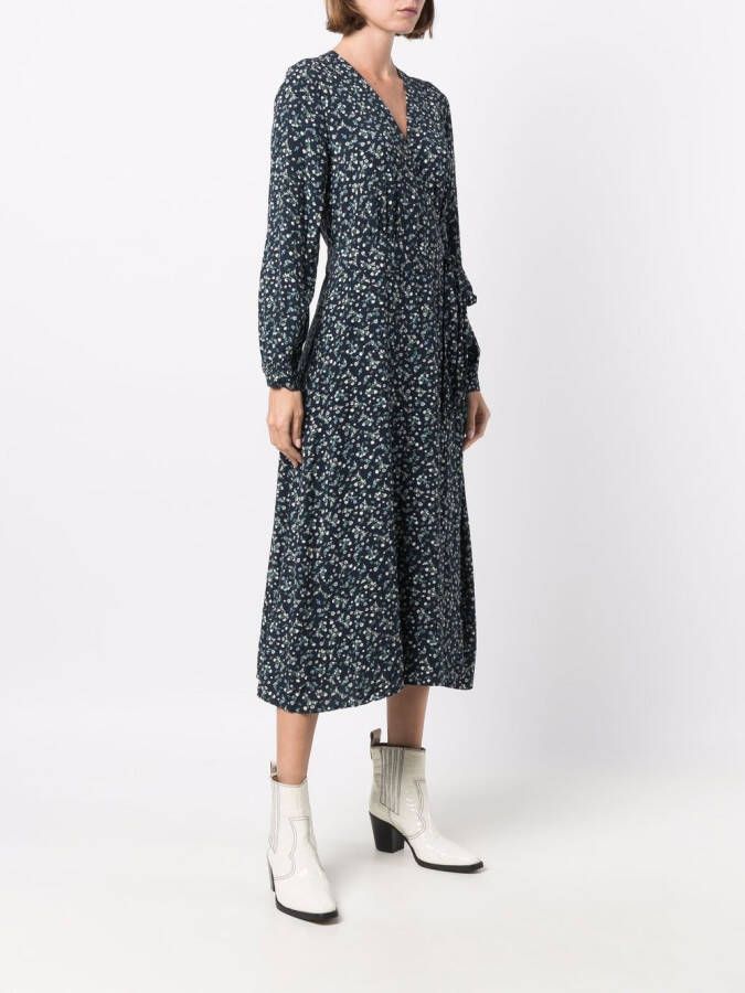 Tommy Hilfiger Wikkeljurk met bloemenprint Blauw