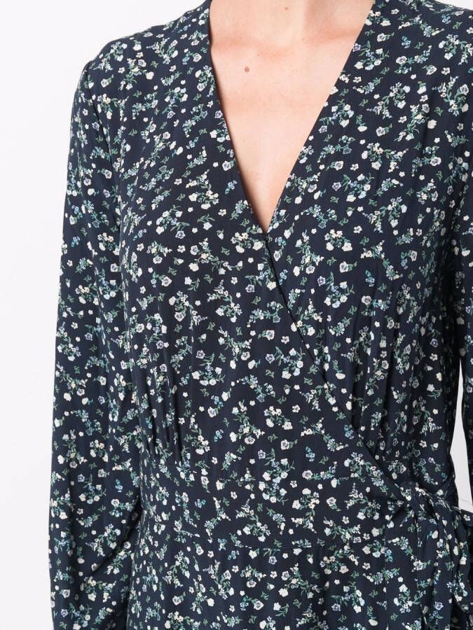 Tommy Hilfiger Wikkeljurk met bloemenprint Blauw