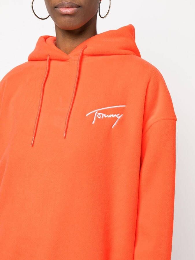Tommy Jeans Hoodie met geborduurd logo Oranje