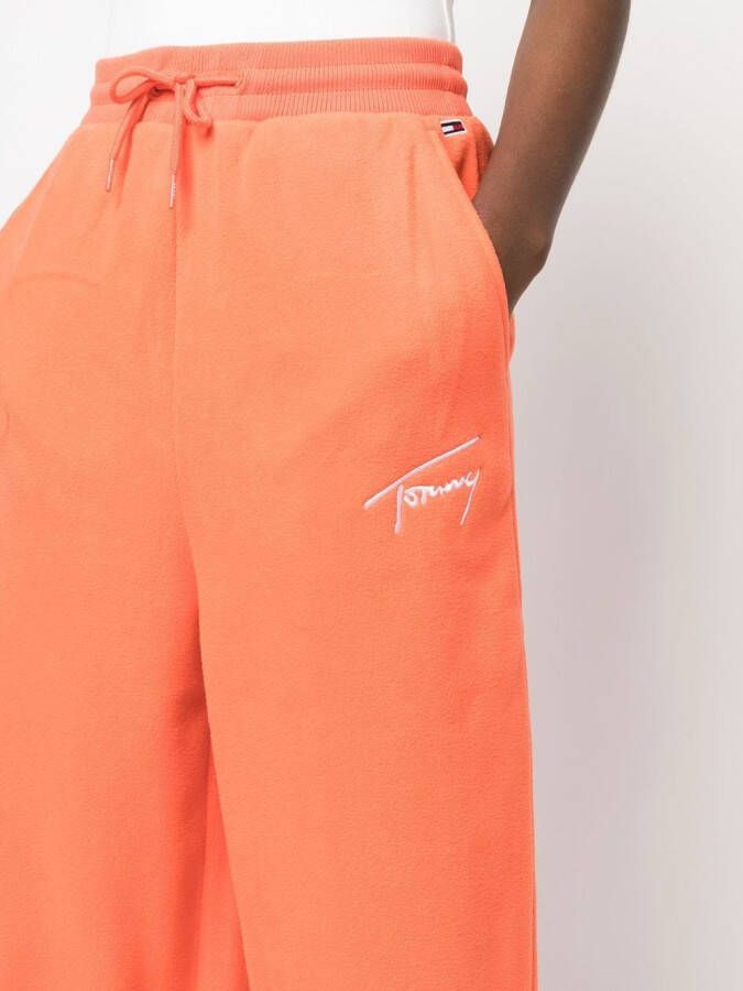 Tommy Jeans Trainingsbroek met geborduurd logo Oranje