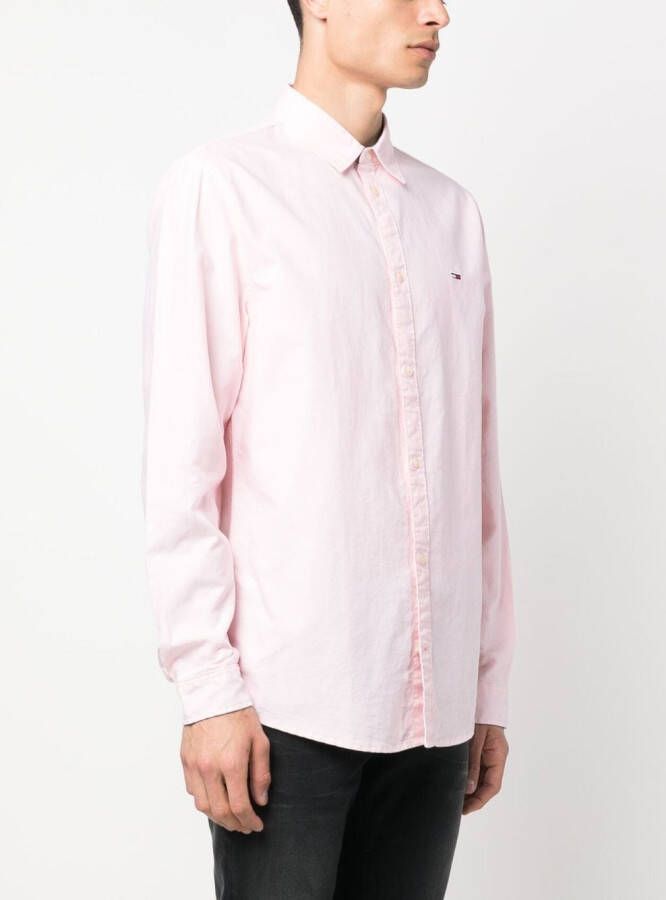 Tommy Jeans Katoenen overhemd Roze