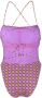 Tory Burch Badpak met monogramprint Paars - Thumbnail 2