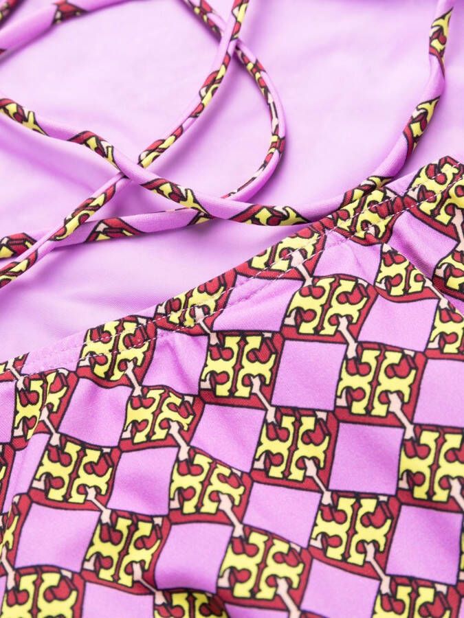 Tory Burch Badpak met monogramprint Paars