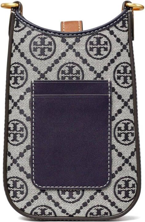 Tory Burch Telefoon crossbodytas met T monogram Blauw