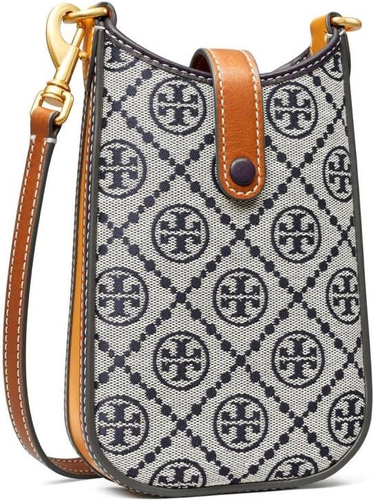 Tory Burch Telefoon crossbodytas met T monogram Blauw