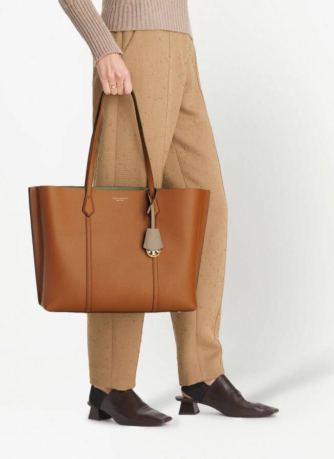 Tory Burch Shopper met logoprint Bruin