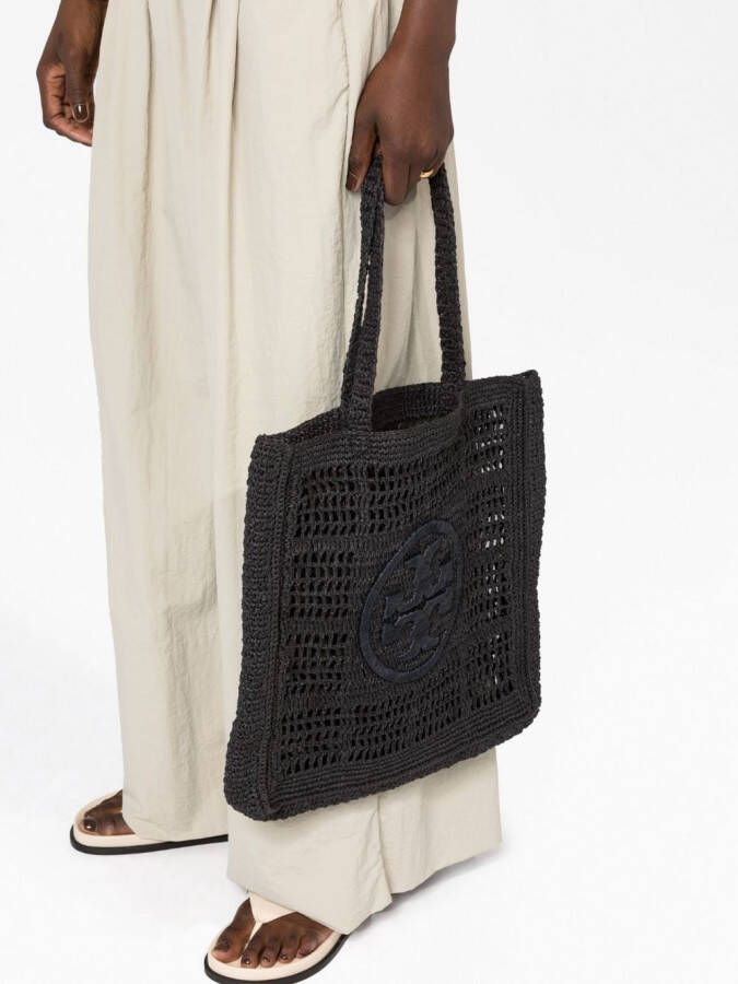 Tory Burch Ella gehaakte shopper Zwart