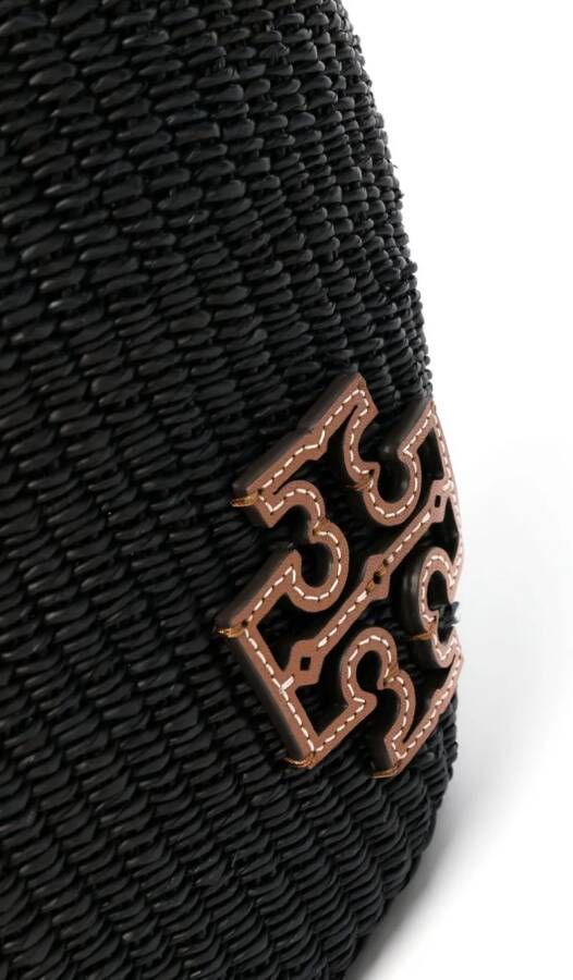 Tory Burch Ella raffia shopper Zwart