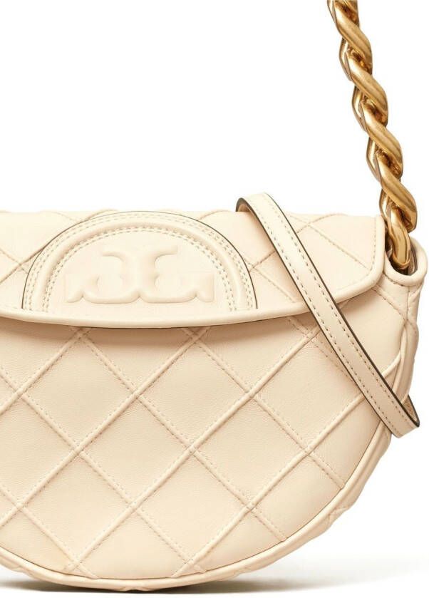 Tory Burch Fleming Soft leren schoudertas Beige
