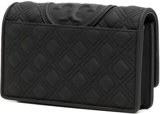 Tory Burch Fleming Matte Chain portemonnee Zwart