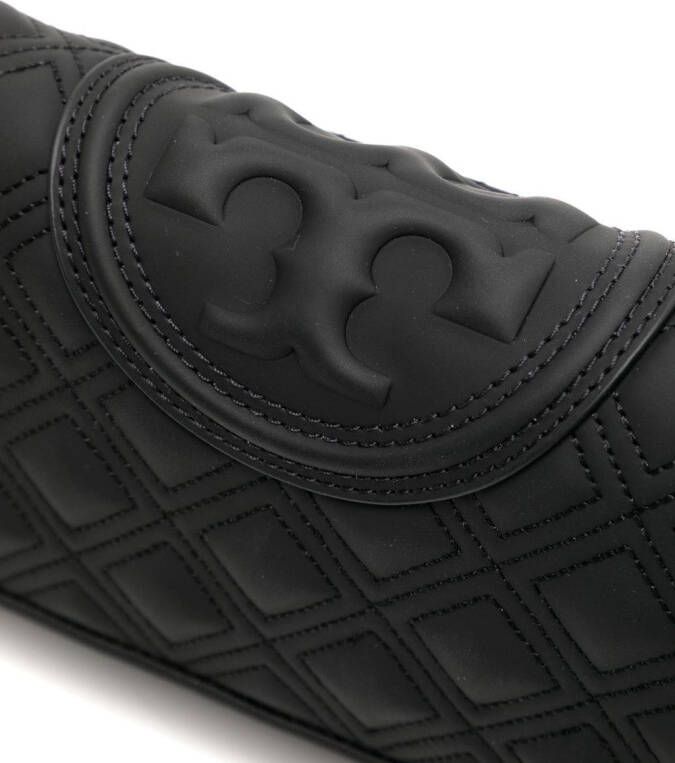 Tory Burch Fleming Matte Chain portemonnee Zwart