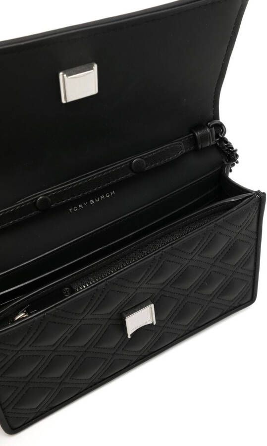 Tory Burch Fleming Matte Chain portemonnee Zwart
