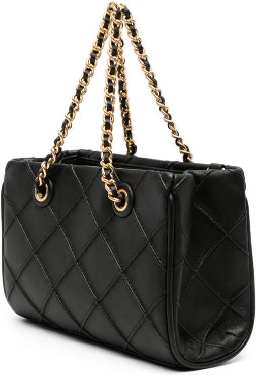Tory Burch Fleming gewatteerde shopper Zwart