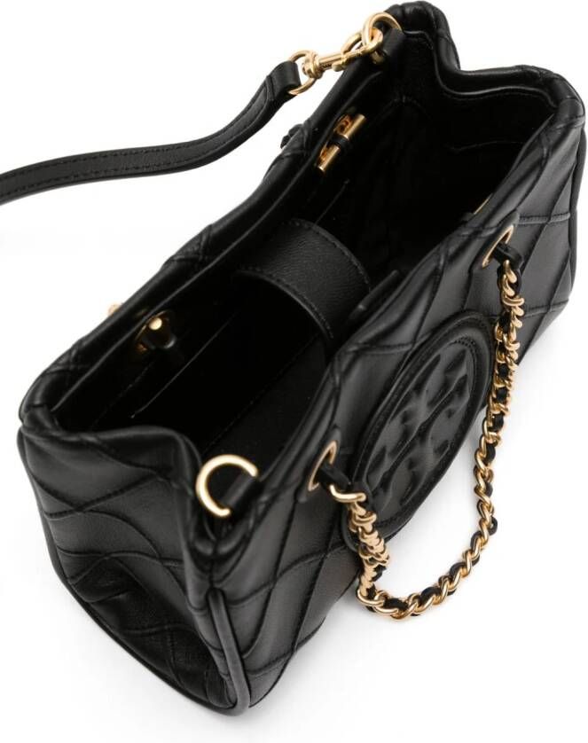 Tory Burch Fleming gewatteerde shopper Zwart