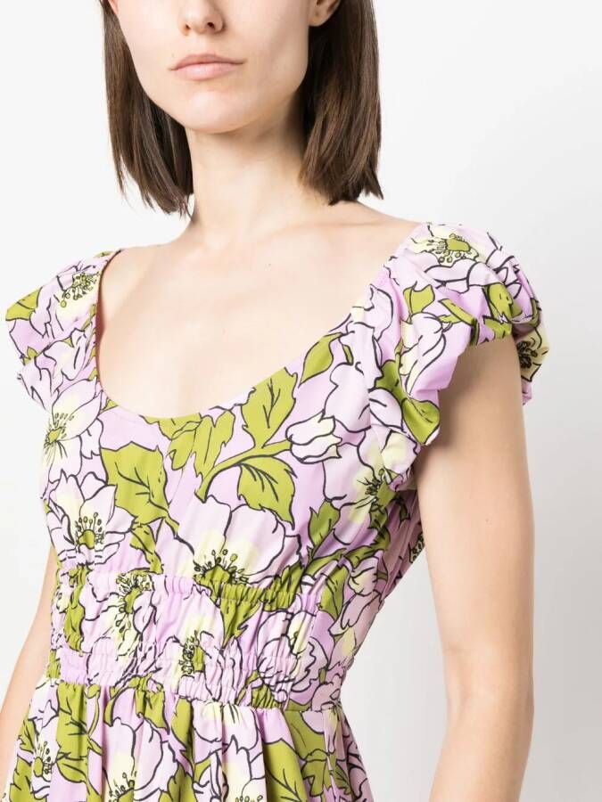 Tory Burch floral-print poplin maxi dress Paars