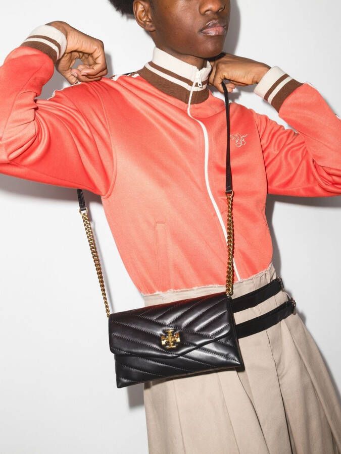 Tory Burch Kira portemonnee met chevron ketting Zwart