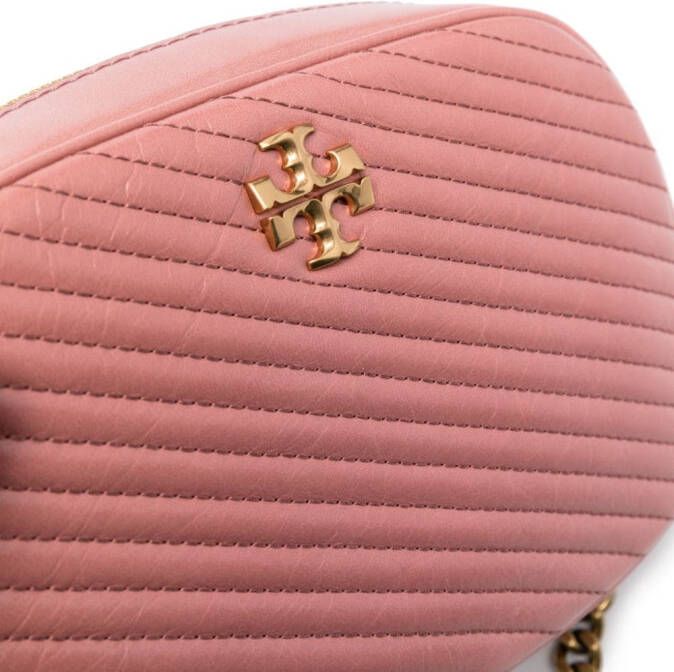 Tory Burch Kira gewatteerde cameratas met chevron streep Roze
